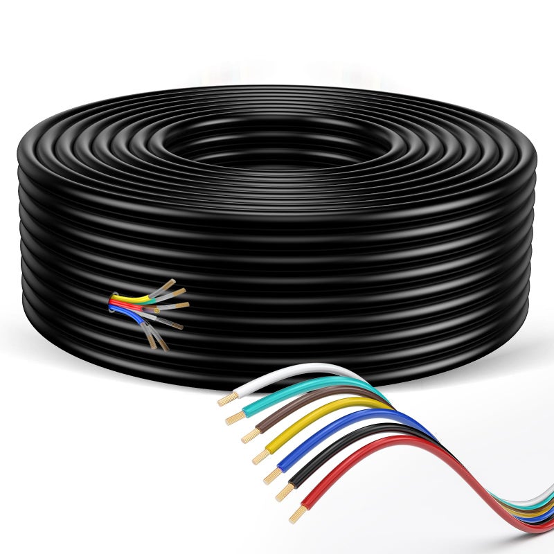 LIMICAR 7 Way Trailer Wire Heavy Duty 14 Gauge 7 Pin Trailer Wiring Harness Kit with ColorCoded PVC Jacket Flexible 7 Conductor Insulated Cable for RV Camper Truck Boat Utility Trailers 50 Feet - Image 3