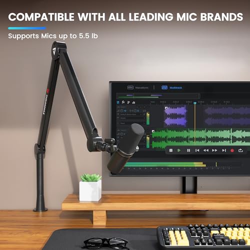 THRONMAX Boom Arm Stand THRONMAX S8 Mic Stand for Game Streaming and Broadcasting/Sturdy and Universal Mic Arm with 1/4“，3/8" to 5/8" Adapter，All-Metal and Fully Adjustable Mic Arm - Image 4