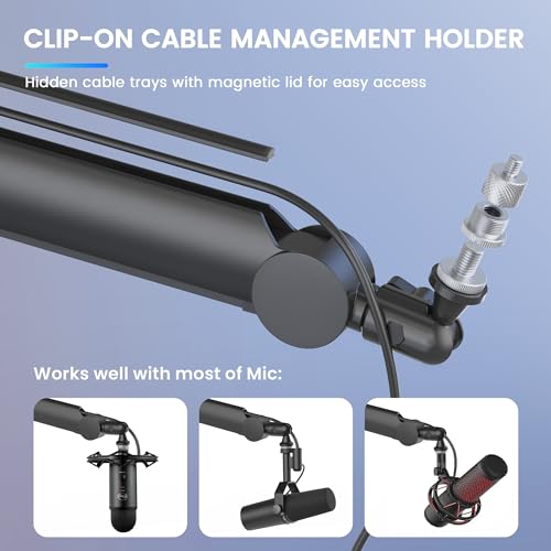 THRONMAX Boom Arm Stand THRONMAX S8 Mic Stand for Game Streaming and Broadcasting/Sturdy and Universal Mic Arm with 1/4“，3/8" to 5/8" Adapter，All-Metal and Fully Adjustable Mic Arm - Image 2