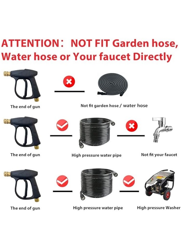 Generic High Pressure Washer Gun,3000 PSI Max with 5 Color Quick Connect Nozzles M22 Hose Connector 3.0 TIP  - Image 2