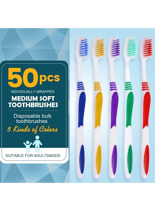 Navona 50 PCS Bulk Toothbrush Pack, Premium Individually Wrapped Disposable Toothbrush, Soft Toothbrush for Adult or Kid, Ergonomics Handle, Soft Bristle Toothbrush, Perfect for Travel, Hotel,Donation - Image 2
