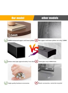 Arabest C-Shaped End Table, Small Side Table for Couch, Sofa Snack Table with Metal Frame for Living Room, Bedroom, Bedside (Black)  - Image 4