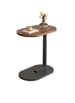 Arabest C-Shaped End Table, Small Side Table for Couch, Sofa Snack Table with Metal Frame for Living Room, Bedroom, Bedside (Black)  - Image 1