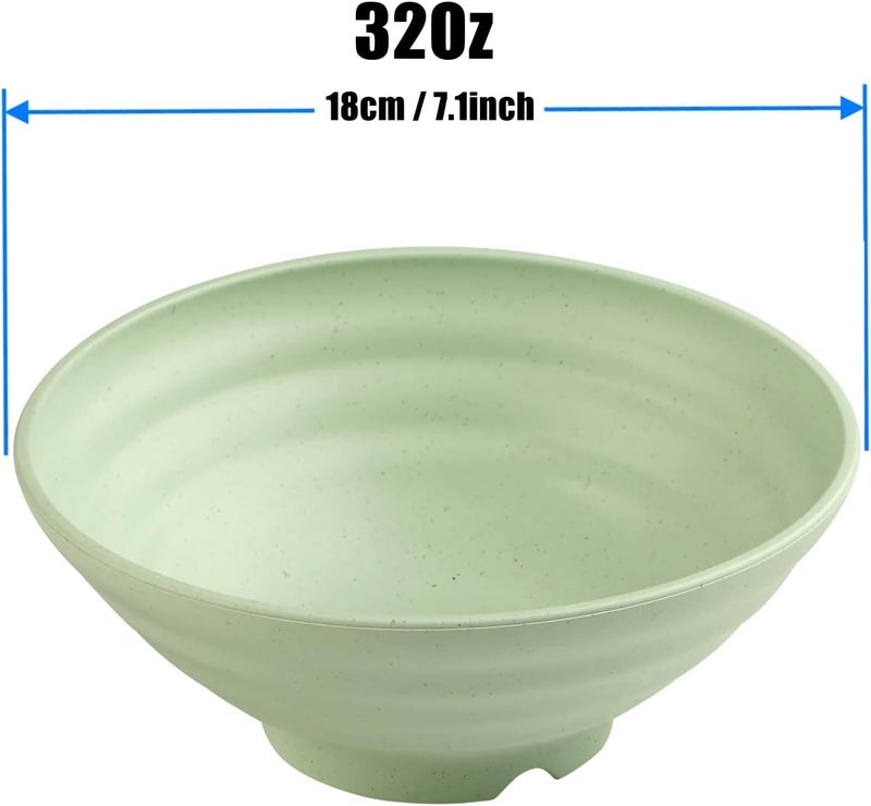 CAMBUY Wheat Straw Bowls Set 4 Pcs Unbreakable 32 Oz Cereal Bowls Dinner Bowl Sets Dishwasher  Microwave Safe 4 Pcs 32 Oz - Image 4