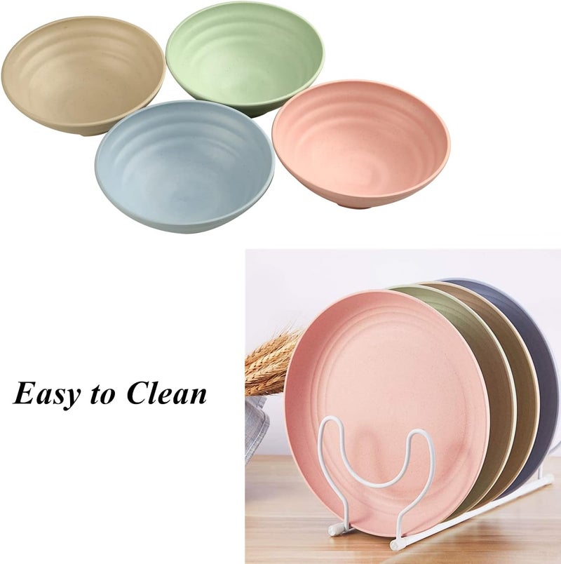 CAMBUY Wheat Straw Bowls Set 4 Pcs Unbreakable 32 Oz Cereal Bowls Dinner Bowl Sets Dishwasher  Microwave Safe 4 Pcs 32 Oz - Image 5