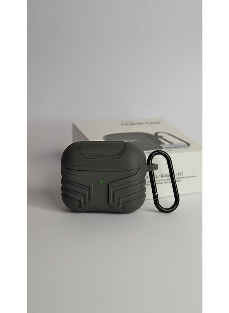 حافظة سيليكون لجهاز Airpods Pro 2 - Pro، تصميم مع سلسلة مفاتيح، غطاء واقٍ مقاوم للغبار, جراي - Image 1