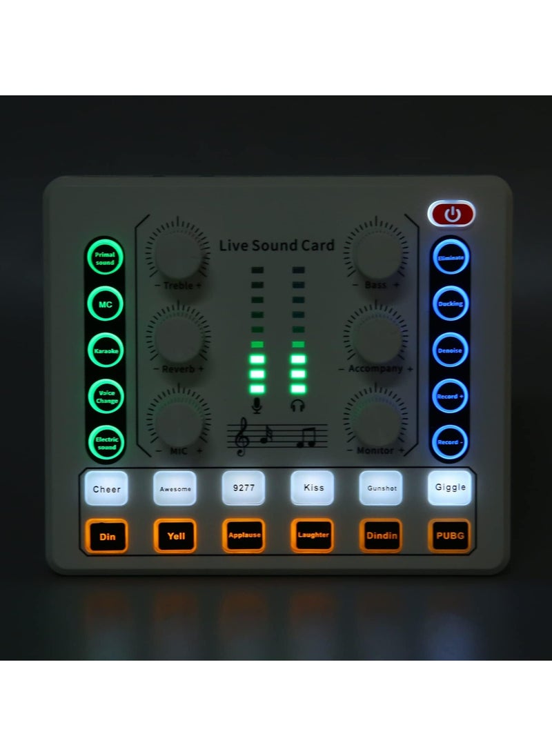 CMGTYYD Live Sound Card, Mini Audio Mixer Board for PC Computer Phone, Voice Changer Sound Card Fit for PS4, Xbox, Switch, DJ Mixer, Podcast for Music Recording Karaoke Singing Broadcast, Recording Card  - Image 2