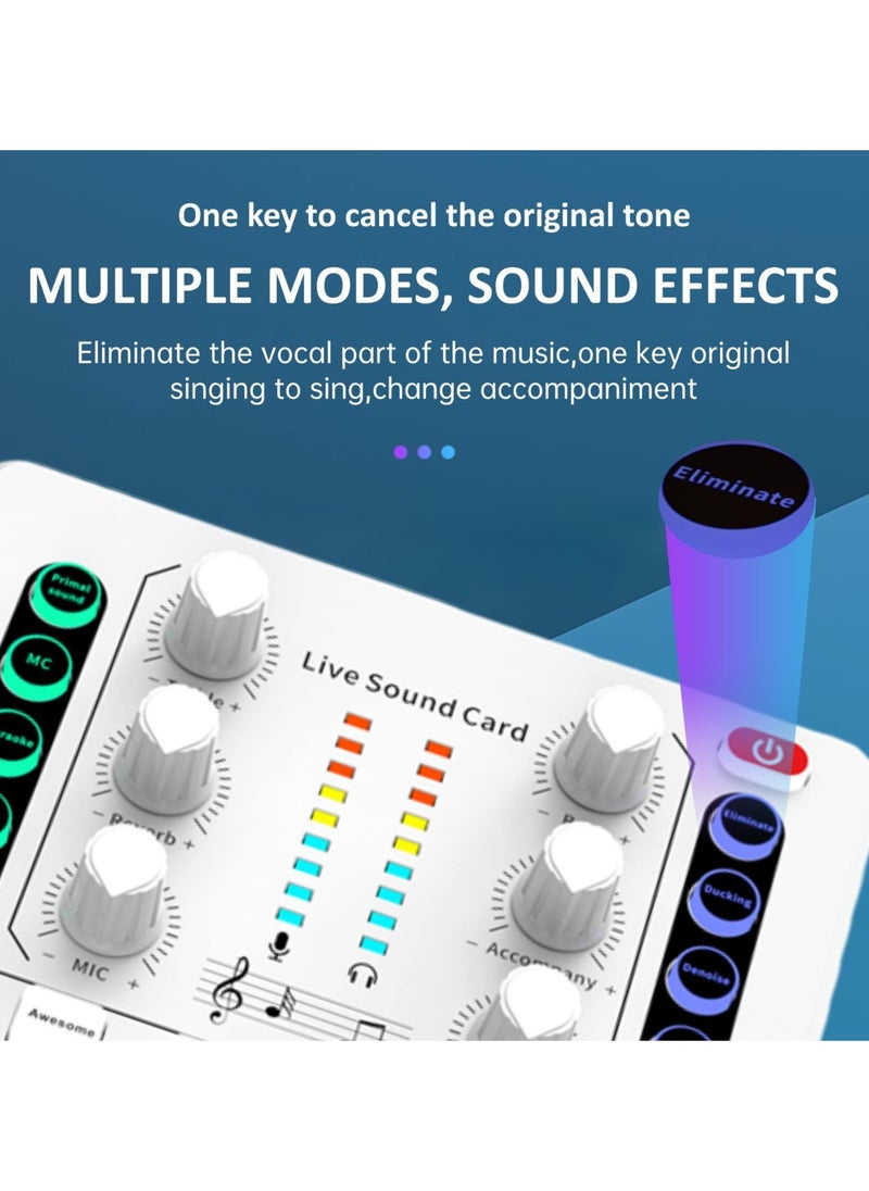CMGTYYD Live Sound Card, Mini Audio Mixer Board for PC Computer Phone, Voice Changer Sound Card Fit for PS4, Xbox, Switch, DJ Mixer, Podcast for Music Recording Karaoke Singing Broadcast, Recording Card  - Image 4