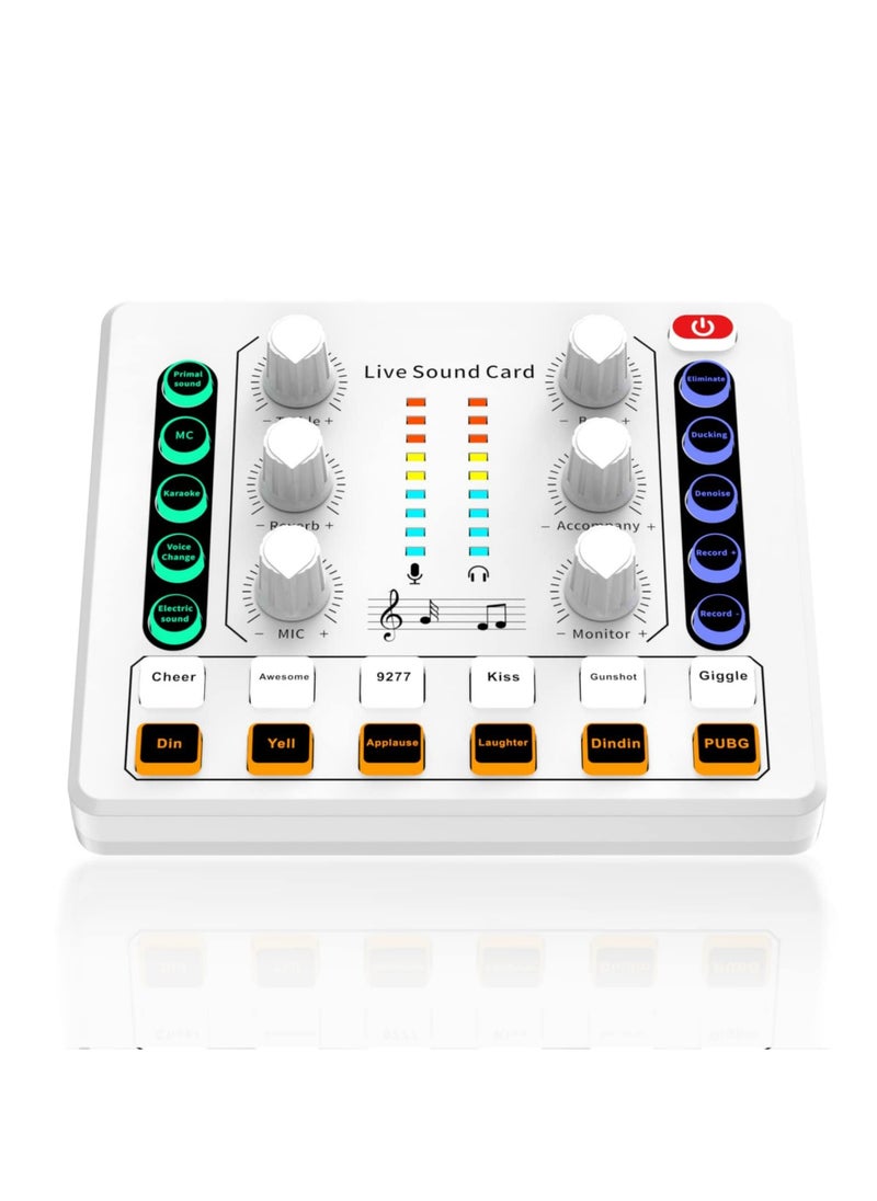 CMGTYYD Live Sound Card, Mini Audio Mixer Board for PC Computer Phone, Voice Changer Sound Card Fit for PS4, Xbox, Switch, DJ Mixer, Podcast for Music Recording Karaoke Singing Broadcast, Recording Card  - Image 1