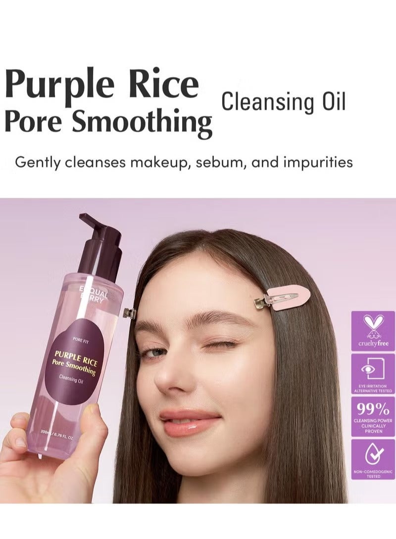 eqqualberry EQQUAL BERRY PURPLE RICE PORE SMOOTHING CLEANSING OIL 200ML - Image 2