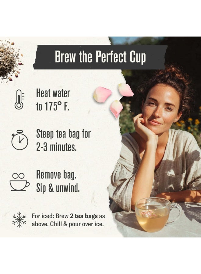 Numi Organic White Rose Tea 16 Non Gmo Tea Bags White Tea & Fragrant Rosebuds Low Caffeine 32G - Image 4