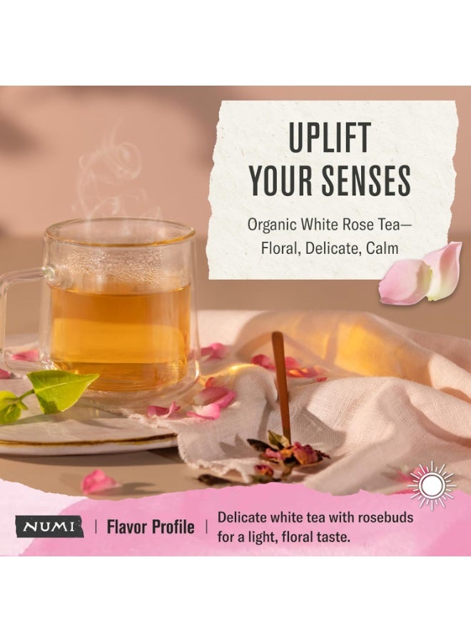 Numi Organic White Rose Tea 16 Non Gmo Tea Bags White Tea & Fragrant Rosebuds Low Caffeine 32G - Image 2