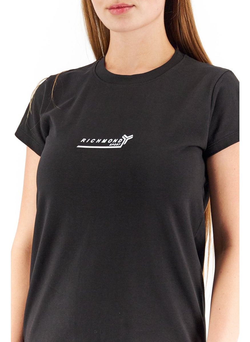 JOHN RICHMOND - Women Sportswear Fit Brand Logo Shirt Dress, Black - Image 1