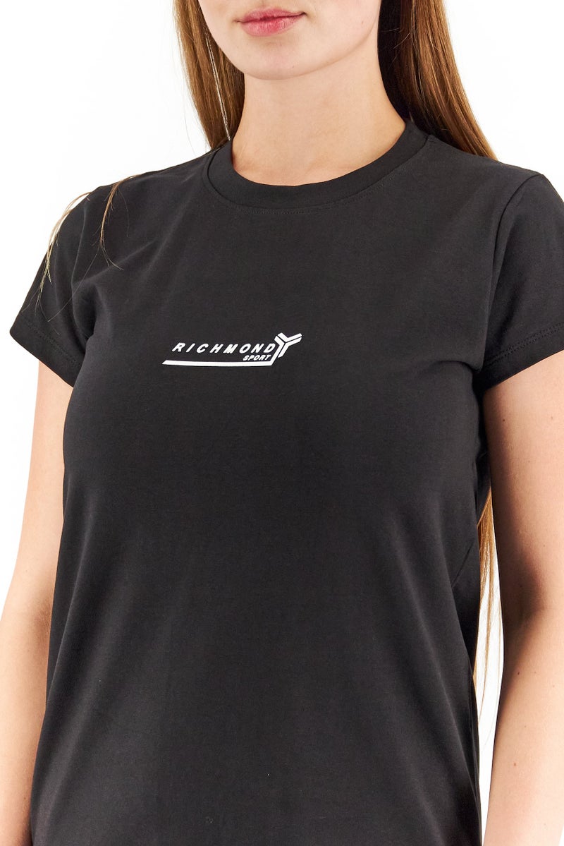 JOHN RICHMOND Women Sportswear Fit Brand Logo Shirt Dress, Black - Image 4