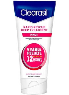 Clearasil Rapid Rescue Deep Treatment Acne Face Wash Maximum Strenght Acne Facial Cleanser 200 ml 