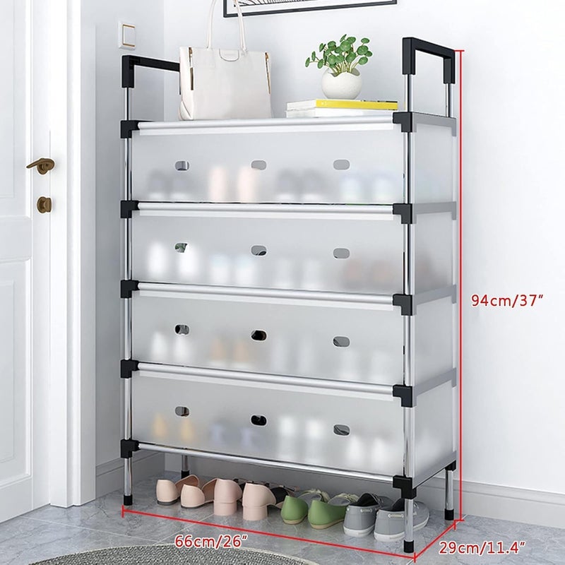 TMOHRA 5-Tier Shoe Rack with Dustproof Layer Covers Sturdy Holds up to 30-38 Pairs Space-Saving Shoe Organizer for Closet, Entryway, Bedroom, Durable Shoe Storage Shelf for Men, Women, Kids Shoes (5-Tier) - Image 2