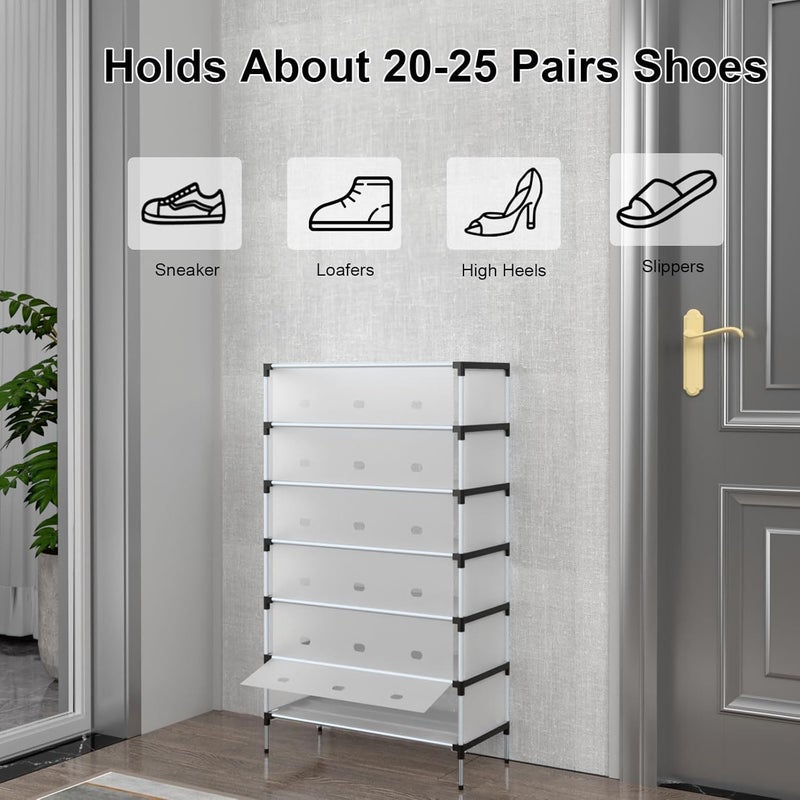 TMOHRA 5-Tier Shoe Rack with Dustproof Layer Covers Sturdy Holds up to 30-38 Pairs Space-Saving Shoe Organizer for Closet, Entryway, Bedroom, Durable Shoe Storage Shelf for Men, Women, Kids Shoes (5-Tier) - Image 4