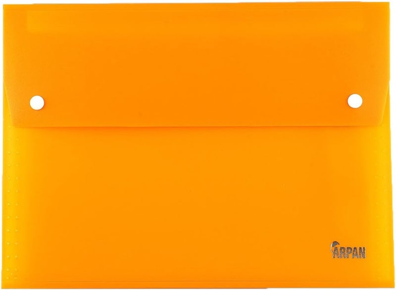Arpan Expanding File Folder - 13 Gusset Pocket - Multi Section with Stud Wallet Closer - Document Wallet (Orange) - Image 2