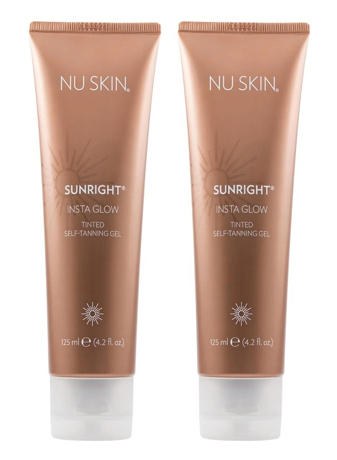 Nu Skin Sunright Insta Glow Self Tanner Gel | Natural Summer Tan for Face & Body | Beauty & Skin Care | Vitamin E & Avocado Oil | Natural Body Bronzer with DHA & Amino Acids | 4.2 oz | 2 Pack - Image 1