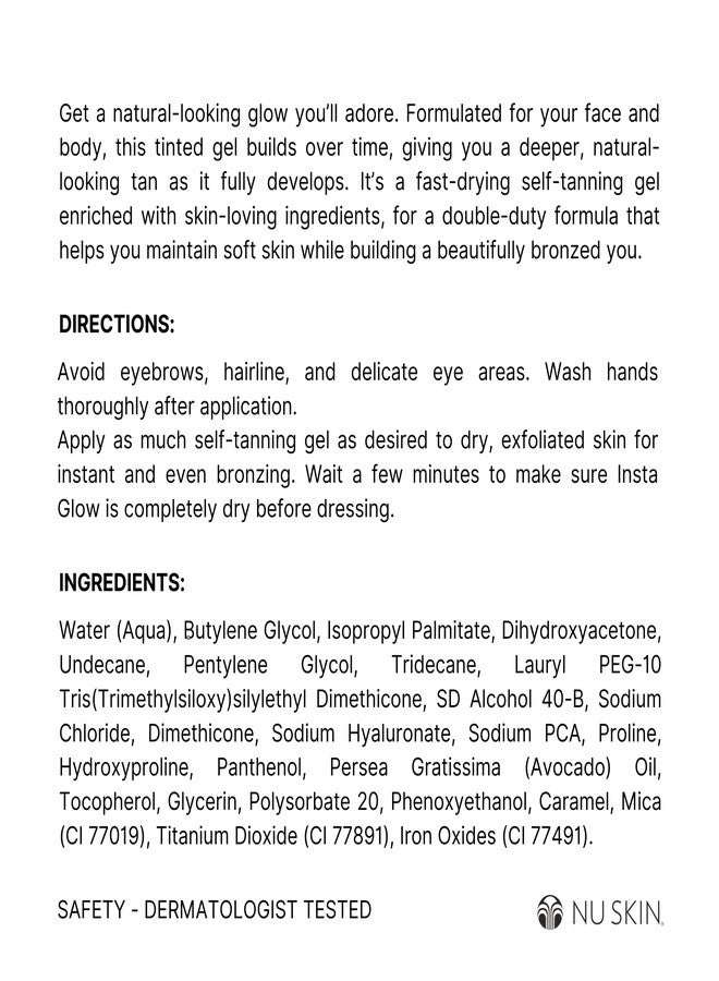 Nu Skin Sunright Insta Glow Self Tanner Gel | Natural Summer Tan for Face & Body | Beauty & Skin Care | Vitamin E & Avocado Oil | Natural Body Bronzer with DHA & Amino Acids | 4.2 oz | 2 Pack - Image 2