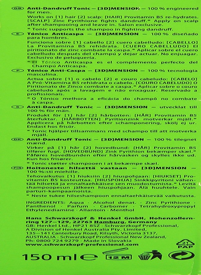 Schwarzkopf Professional [3D]MENSION Anti-Dandruff Tonic 150ml - Image 3