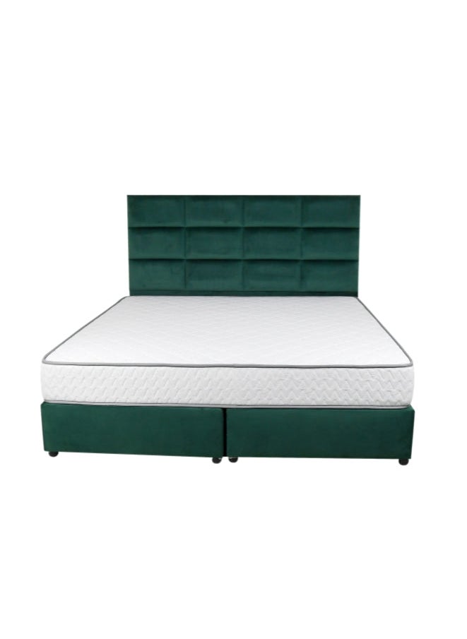 Bed and Mattress Zone Plushify Upholstered Bed 200 X 100 Single Size Green Color  - Image 1