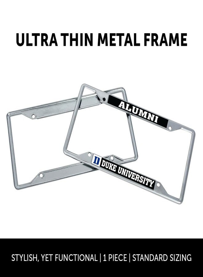 Desert Cactus Duke University License Plate Frame Blue Devils Metal Car Tag Holder for Front or Back of Car Officially Licensed (Silver Frame - Alumni - Black) - Image 2