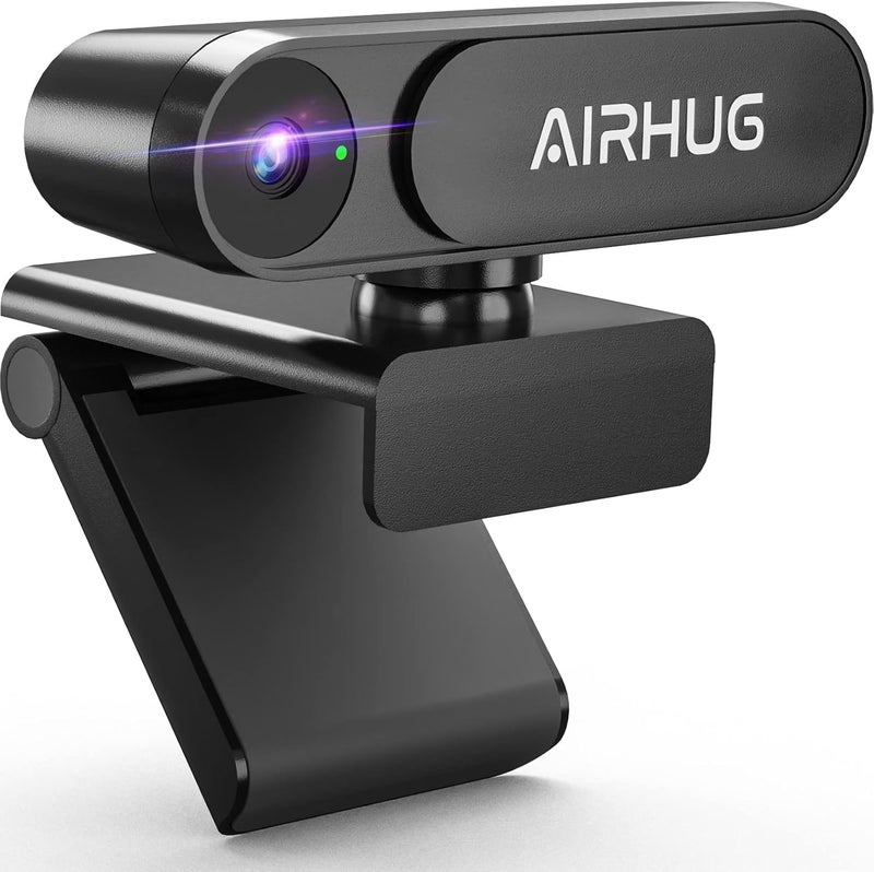 AIRHUG كاميرا ويب بدقة 2.2 كيلوبكسل بدون ميكروفون مزودة بغطاء خاص لحماية الخصوصية، كاميرا ويب USB قابلة للتوصيل المباشر بالكمبيوتر واللابتوب، كاميرا ويب بدون خاصية الصوت، زاوية رؤية واسعة 78 درجة، مناسبة للبث المباشر وعقد المؤتمرات، متوافقة مع تطبيقات سكايب (Skype) وزوم (Zoom) ويوتيوب (YouTube). - Image 1