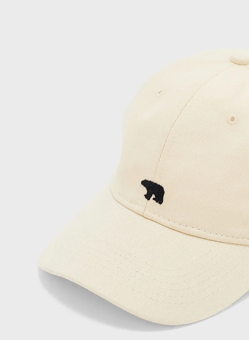 Seventy Five Bear Motif Curve Peak Cap
