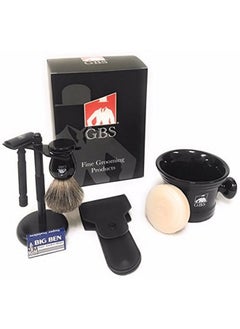 .B.S Men'S Shaving Kit Black Matte Double Edge Butterfly Razor With Travel Case And Blades Shaving Brush Shaving Soap Mug With Knob Handle Dual Stand Brush - pzsku/Z47C61B934C4A87E1A95AZ/45/_/1696071949/d433961d-c29f-445b-ae84-7e31b891d103