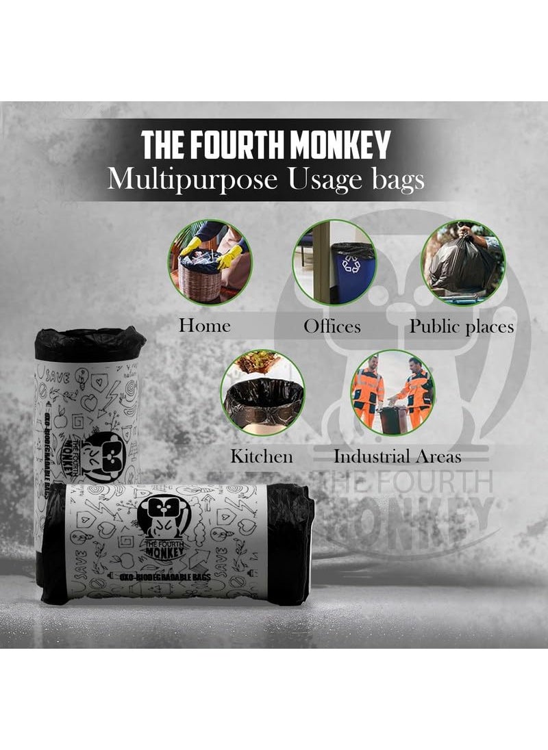 THE FOURTH MONKEY THE FOURTH MONKEY Garbage Bags for DustbinTrash Bag 180 Pcs Medium 19 X 21 Inches 30 Pcs x Pack of 6  - Image 4