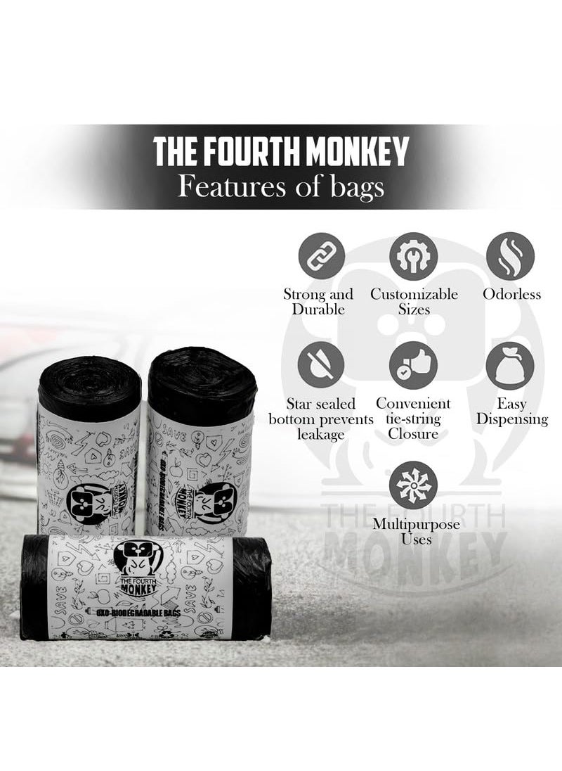 THE FOURTH MONKEY THE FOURTH MONKEY Garbage Bags for DustbinTrash Bag 180 Pcs Medium 19 X 21 Inches 30 Pcs x Pack of 6  - Image 3