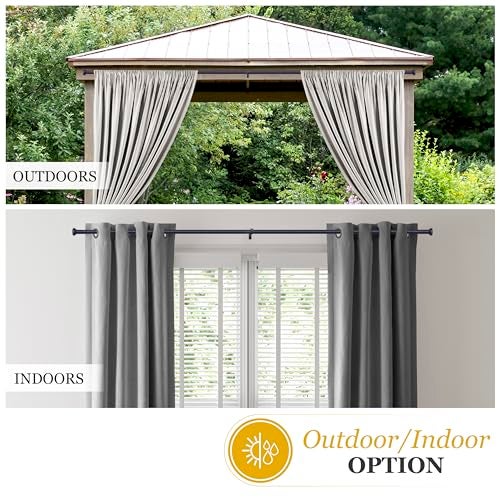 Kenney KN90001 1" Weaver Indoor/Outdoor Rust-Resistant Curtain Rod, 72-144", Black - Image 4