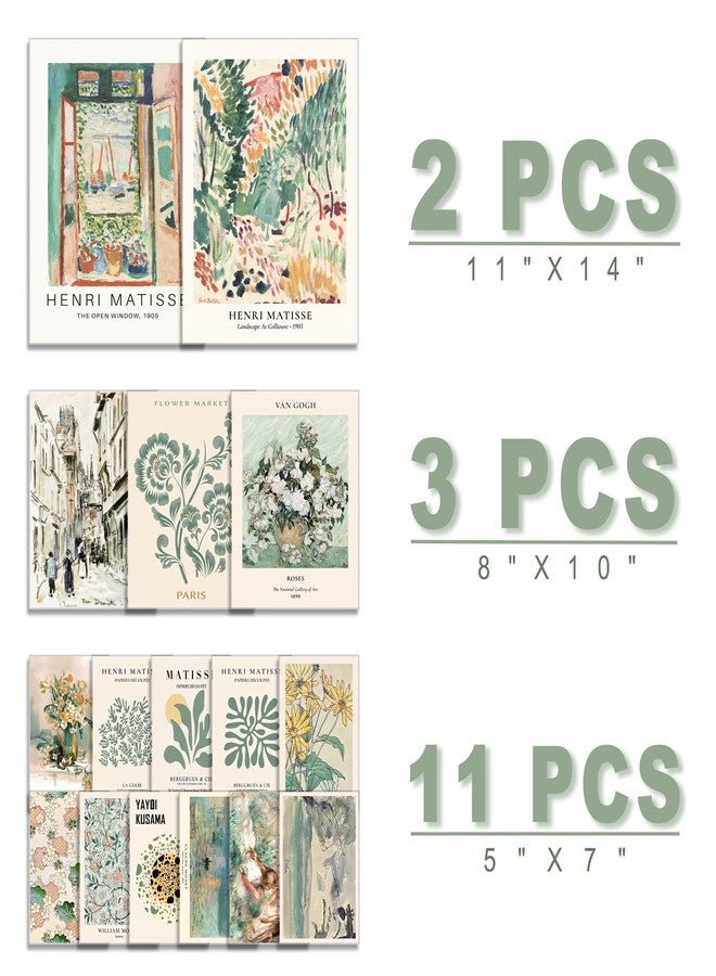 ANERZA 16 PCS Sage Green Wall Art Decor, Matisse Wall Prints for Bedroom, Abstract Posters for Room Aesthetic, Wall Collage Kit Pictures for Living Room, Eclectic Boho Vintage Dorm Gallery Home Decor - Image 2