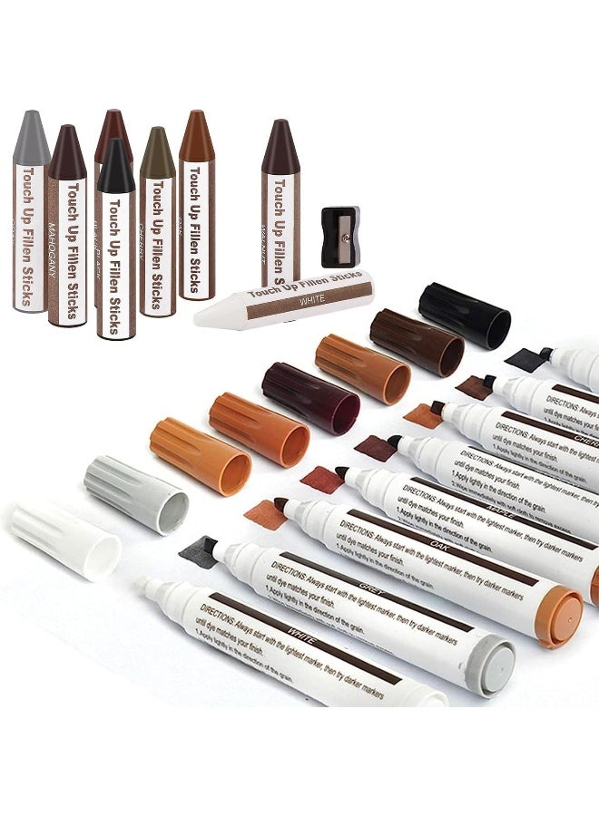 SEISSO Wood Furniture Repair Kit - Set of 42 Furniture Repair Wood Fillers, Markers and Wax Sticks - Image 2