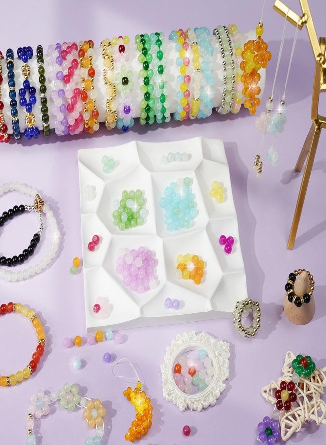 Sunlode Glass Beads for Bracelets 1400pcs Bracelet Making Kit 6mm Glass Bead for Jewelry Making Bracelet Beads 24 Colors Crystal Beads Adult Jewelry Making Supplies Round Glass Beads for Crafts - Image 2