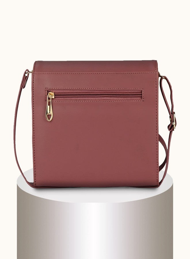 ALSU Women's trendy Sling Bag | handbag | purse | crossbody bag| deattachable straps | adjustable straps |card slots 4| side bag| phone pocket (Peach) - Image 3