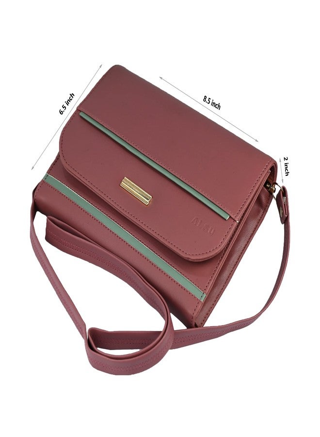 ALSU Women's trendy Sling Bag | handbag | purse | crossbody bag| deattachable straps | adjustable straps |card slots 4| side bag| phone pocket (Peach) - Image 5