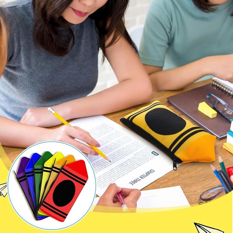 Sherr 24 Crayon Pencil Pouch Case Crayon Shaped Bag with Zipper Teacher Appreciation Gifts Colorful Stationery Storage Bag for Teacher Rewards Office Adult (Simple) - Image 4
