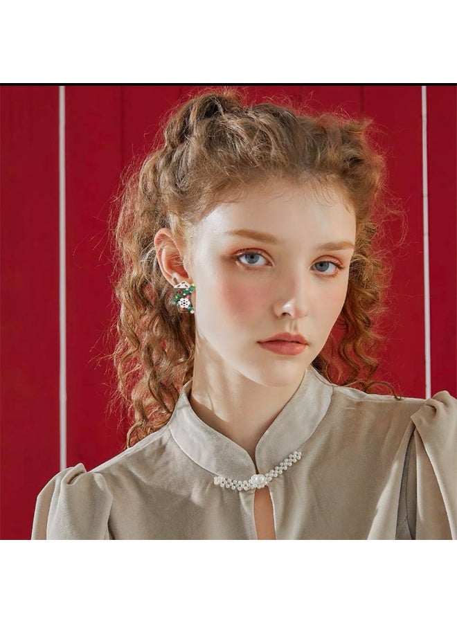 Y&D Christmas Party Creative Drink Ice Cream Stud Earrings for Women Funny Cute Snowflake Cup Glitter Colorful Enamel Earring Xmas Holiday Decor Jewelry Birthday Gift - Image 3