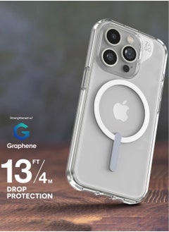 ZAGG Crystal Palace Snap iPhone 15 Pro Case Cover with MagSafe & Graphene Tech 13 Feet Drop Protection - Clear  - Image 2