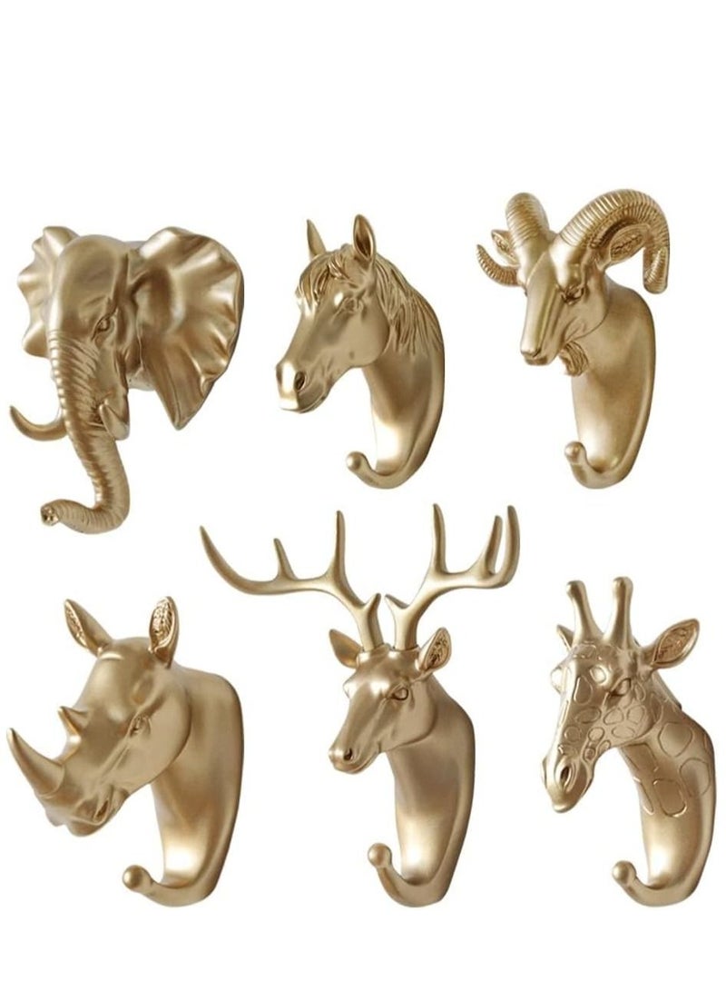 6 Pack Creative Antlers Coat Hooks Single Wall Hook Mounted for Bag Towel Key Rack Hanging Coats Bathroom Entryway Decorative Gift - Image 1