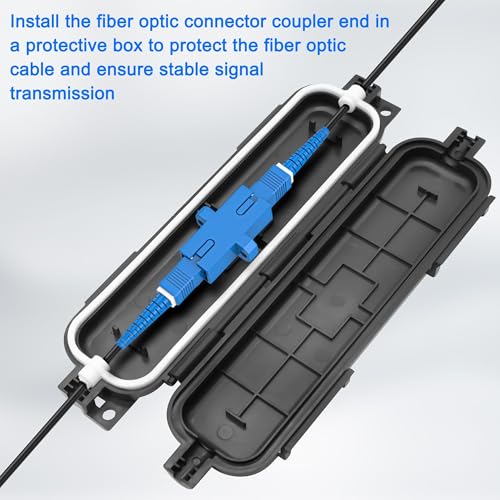 XMSJSIY Waterproof Optic Fiber Protection Box Connection Box LC Coupler Adapter Outdoor IP67 Optical Network Wiring Protective Cover Case for SC/SC,LC/SC,LC/LC Coupler Connector - Black - 4PCS - Image 4