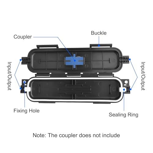 XMSJSIY Waterproof Optic Fiber Protection Box Connection Box LC Coupler Adapter Outdoor IP67 Optical Network Wiring Protective Cover Case for SC/SC,LC/SC,LC/LC Coupler Connector - Black - 4PCS - Image 3