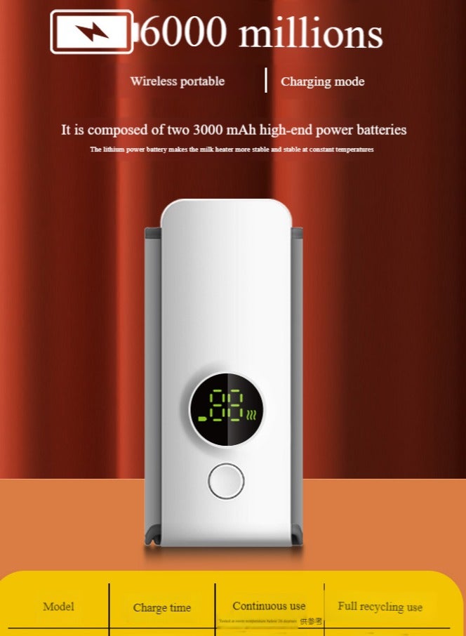 Bottle Warmer, Baby Bottle Insulation, USB Rechargeable, 6 Levels Adjustable, Digital Display Thermostat Insulated Bag - Image 4