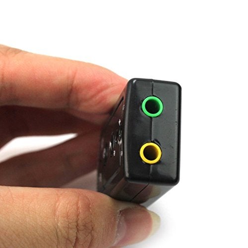 AlexVyan Virtual 7 1 Channel USB Sound Adapter External Sound Card with 2 Stereo Output and Mono Microphone-Input Jack (Black) Aeroplane with Volume/Sound Buttons - Image 4