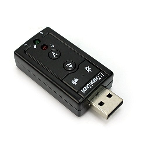 AlexVyan Virtual 7 1 Channel USB Sound Adapter External Sound Card with 2 Stereo Output and Mono Microphone-Input Jack (Black) Aeroplane with Volume/Sound Buttons - Image 3