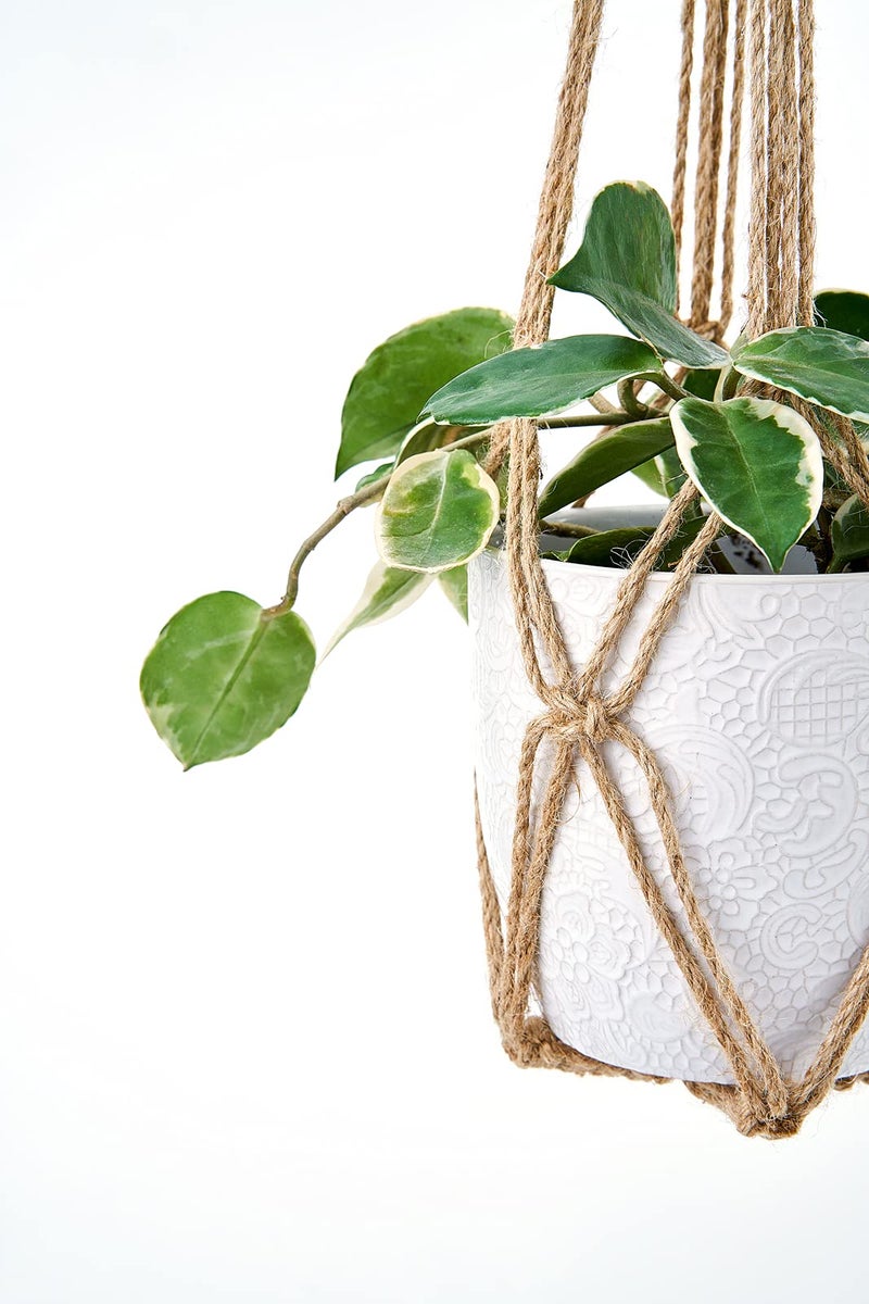 Dahey Macrame Plant Hanger Set of 3 with Hooks Indoor Hanging Planter Basket 35"/29"/23" Handmade Woven Cotton Rope Flower Pot Crochet Plant Holder Stand for Boho Home Decor No Tassels,Brown - Image 5