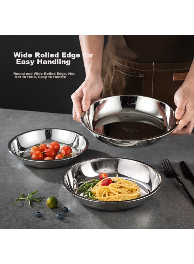 MAX COOK Meichun 316l Stainless Steel Plate And Bowl, 22cm, Thickened, Widened, Deepened, Drop-resistant, Mcwa1748 - Image 5