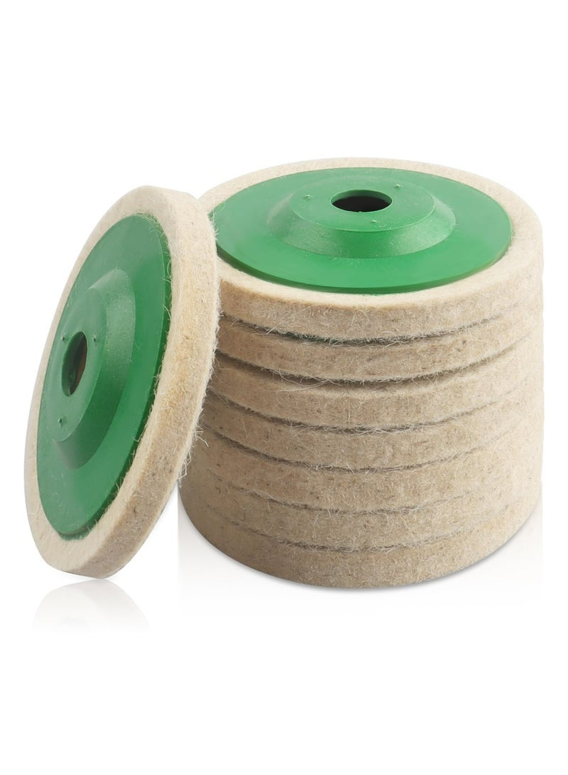 CMGTYYD 8 Pack 4" Premium Wool Felt Polishing Wheel Disc Pads, Easy-to-Use Buffing Wheels for Angle Grinders, Ideal for Polishing Wood, Metal, Plastic, and Ceramics (5/8" Bore Diameter)  - Image 1